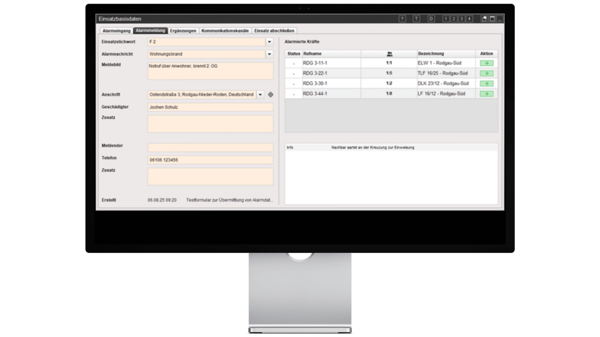 Alarmverarbeitung LITE | PLUS – Einsatz aus Alarmmeldung