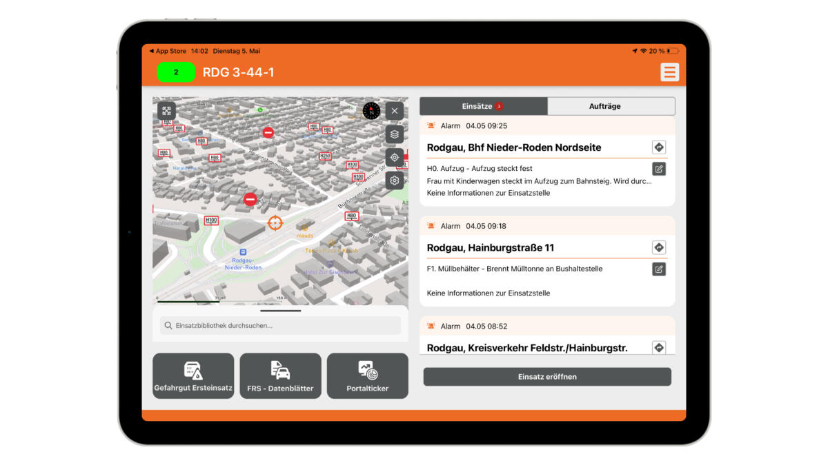 Mobile Einsatzbearbeitung – Alarmeingang